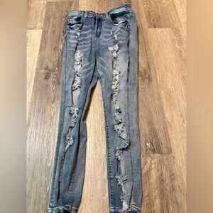 Ripped Denim Skinny Jeans